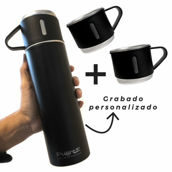 Termo Tomatodo + 3 tazas + grabado personalizado (500ml)